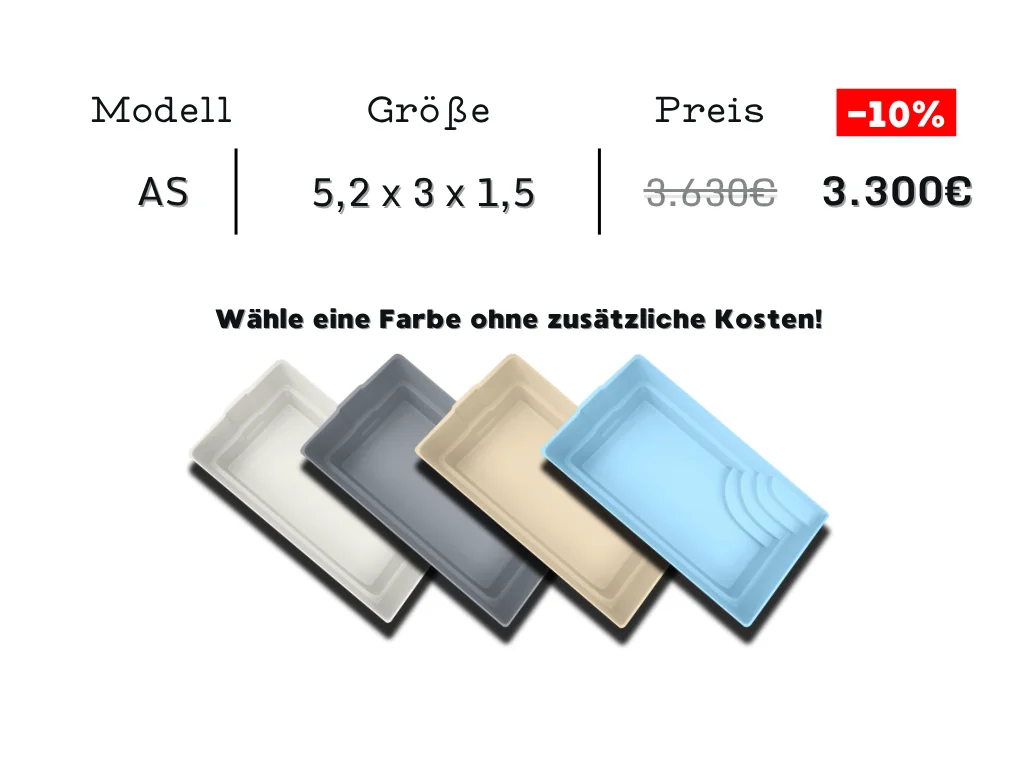 GFK-Pool Modell Australien mit Preis, Größe und Farbauswahl