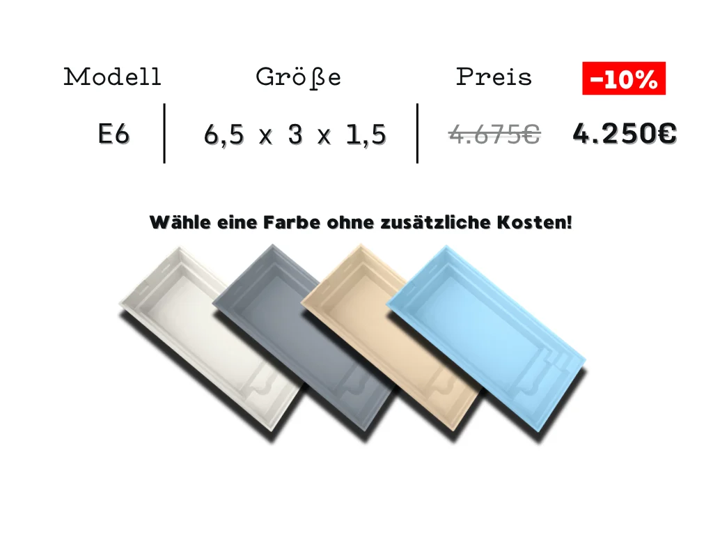 GFK-Pool Modell Eclipse mit Preis, Größe und Farbauswahl