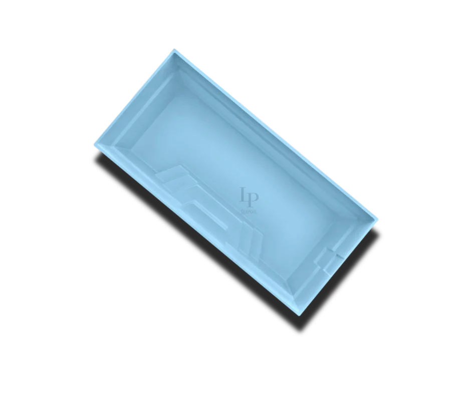 GFK-Pool Modell Midnight mit gerader Form und integrierter Treppe