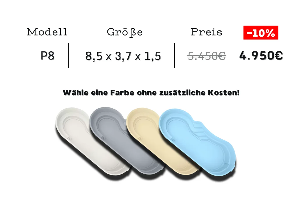 GFK-Pool Modell Portugal mit Preis, Größe und Farbauswahl