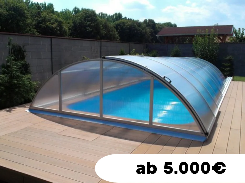 Poolüberdachung Modell Eco Classic für einen GFK-Pool