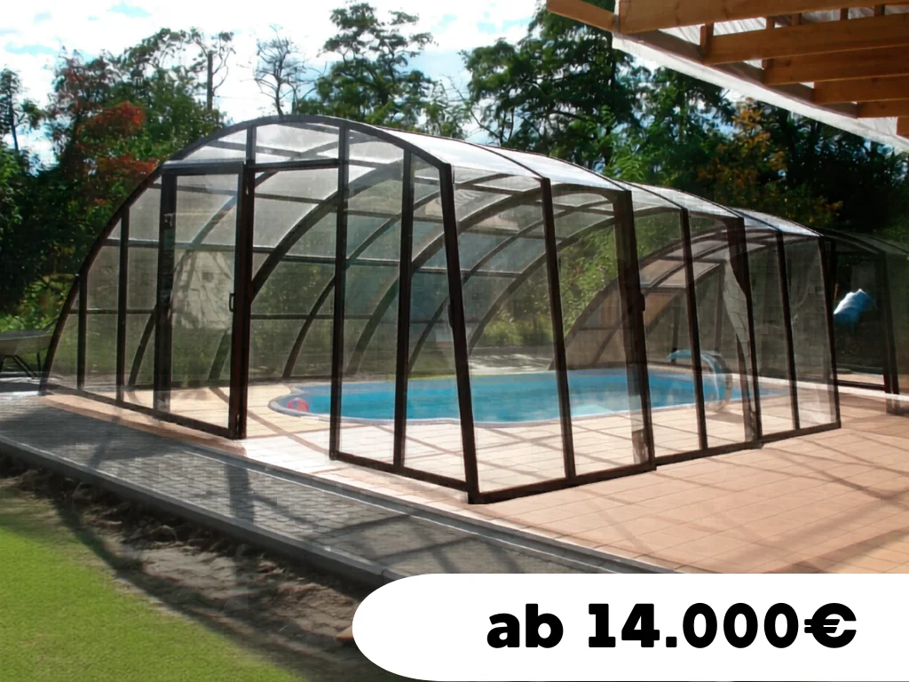 Poolüberdachung Modell Elegance mit moderner Form