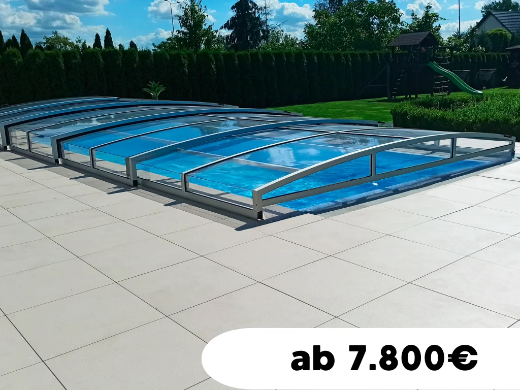 Poolüberdachung Modell Prestige Mod 90 mit gerader Seitenwand